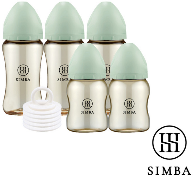 Simba 小獅王辛巴 蘊蜜鉑金儲乳瓶套組, 綠沐, 1個