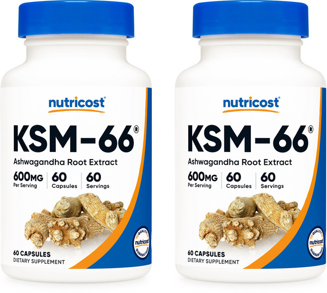 뉴트리코스트 아슈와간다 아쉬와간다 위타놀라이드 600mg 60캡슐 2통, 60정, 2개