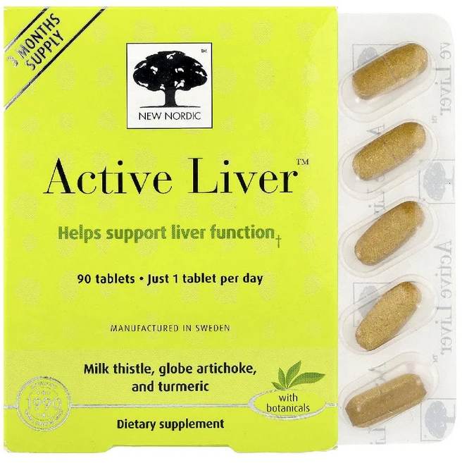 뉴노르딕 밀크씨슬 아티초크 터메릭 572mg Active Liver 타블렛 90정 - 쿠팡