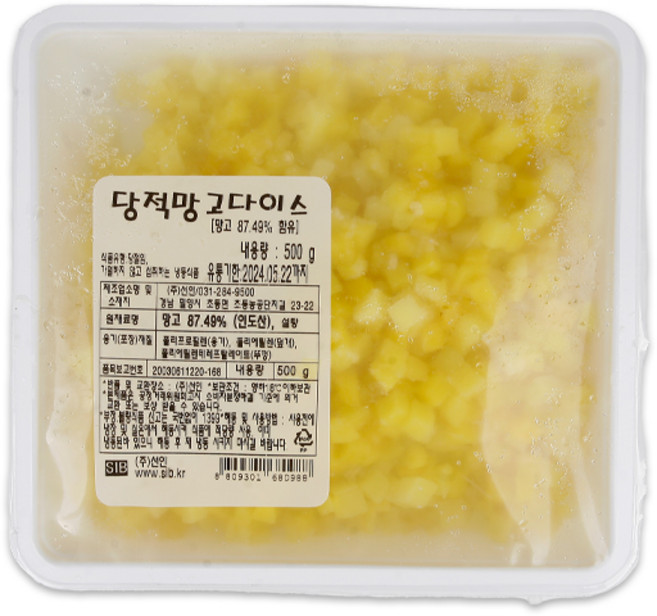 선인 당적망고다이스 500g+드라이아이스포장, 선인 당적망고다이스 500g+드아포장, 1세트