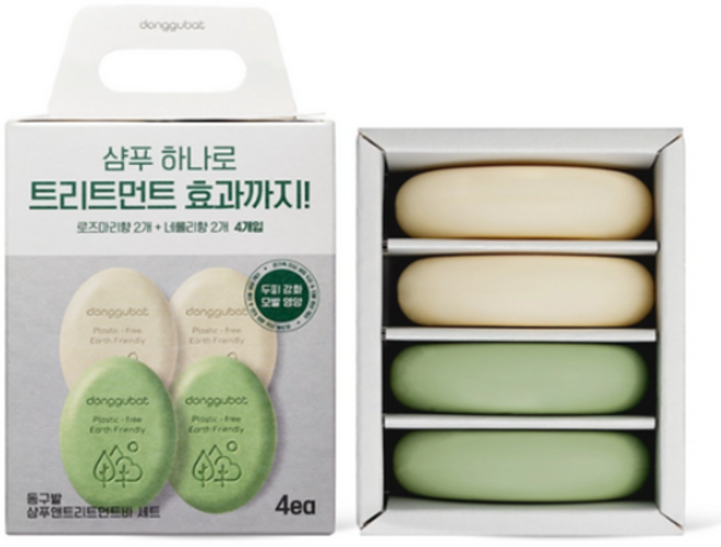 동구밭 샴푸앤트리트먼트바 4개 세트, 1세트