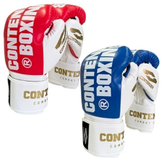 컨텐더 CC-118 주니어 복싱글러브 합성가죽 권투글러브, 레드, 1개