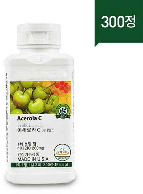 암웨이 아세로라C 비타민, 300정, 1개 - 쿠팡