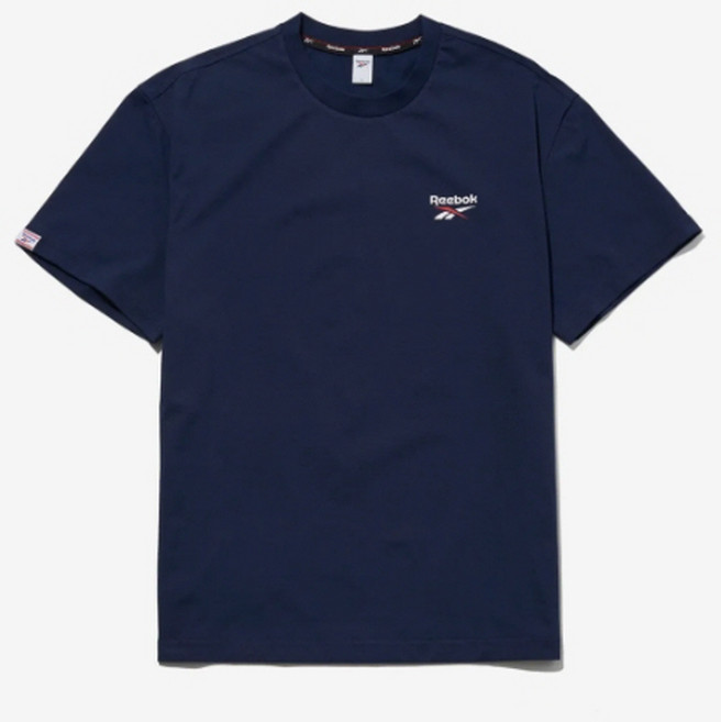 [국내매장판] 리복 반소매 에센셜 프레쉬 티셔츠 - 네이비