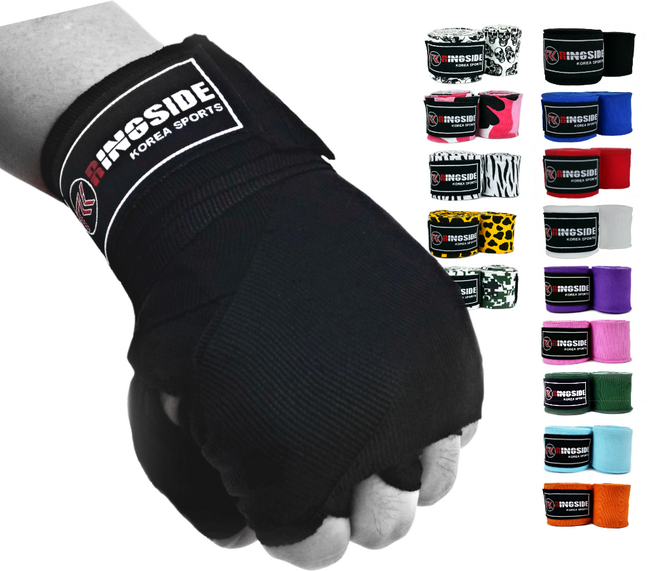 링사이드코리아 마이스터 복싱핸드랩 반신축 멕시코 스타일 권투 스트랩 주니어 이너 붕대 1쌍, 검정, 3.5m