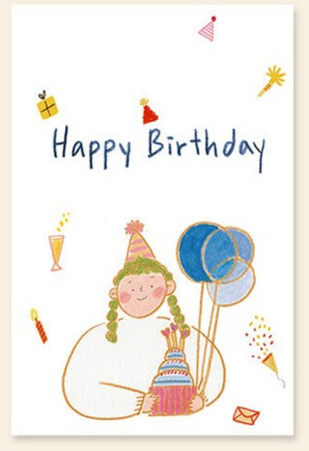 아트박스/캘리엠 캘리그라피 생일카드 (K3001_HAPPYBIRTHDAY_GIRL), 단품없음, 상세설명 참조