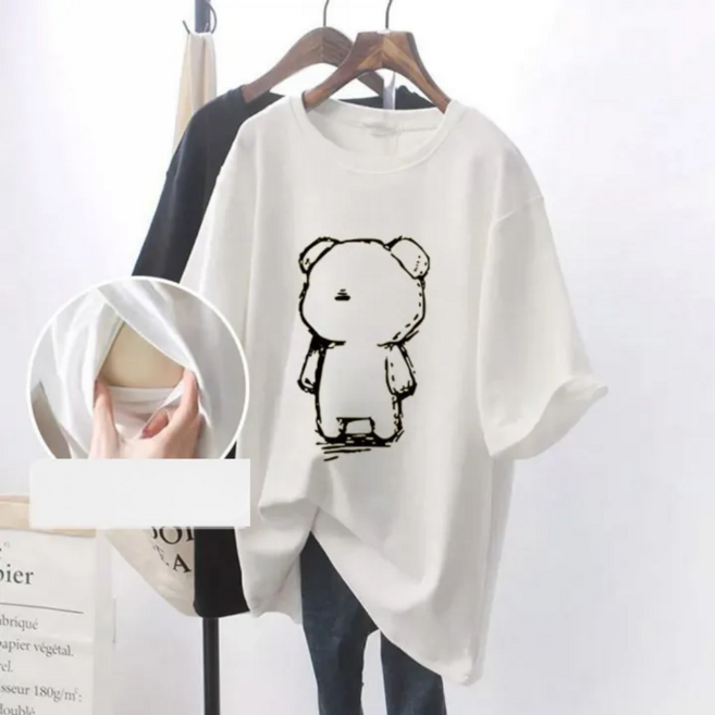 디한스 임산부 곰돌이 반팔 옆트임 수유티