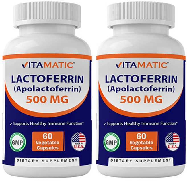 비타매틱 장용성락토페린 아포락토페린 500mg 60베지캡슐 2팩, 2개, 60정 - 쿠팡
