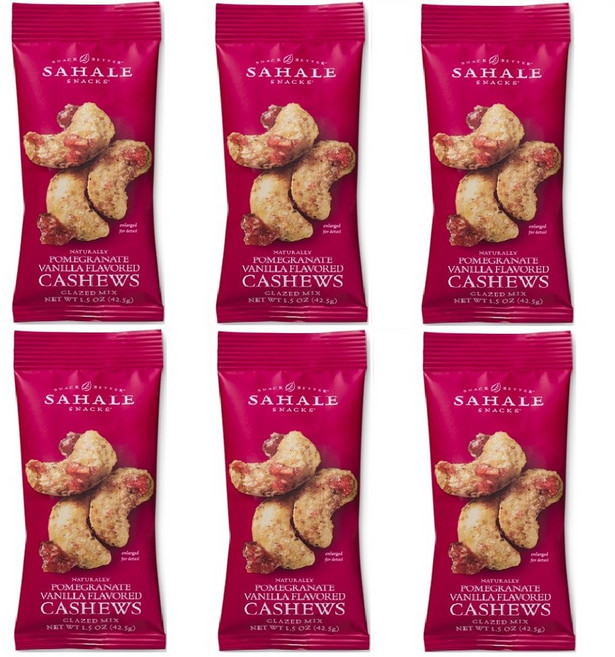 캐슈넛 바닐라빈 새콤달콤한 석류바닐라캐슈넛 /프리미엄 영양간식 시즈닝 믹스넛 견과류, 42.5g, 6개