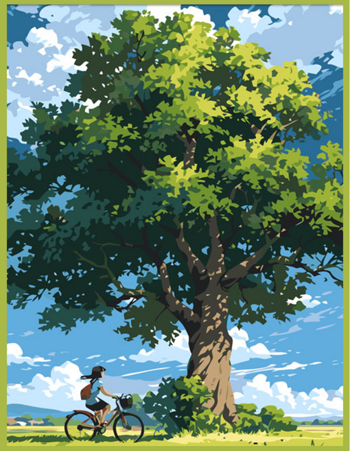 온메이드 DIY 명화그리기 그림그리기 세트 MD-220, 1개, 47 소녀와 나무