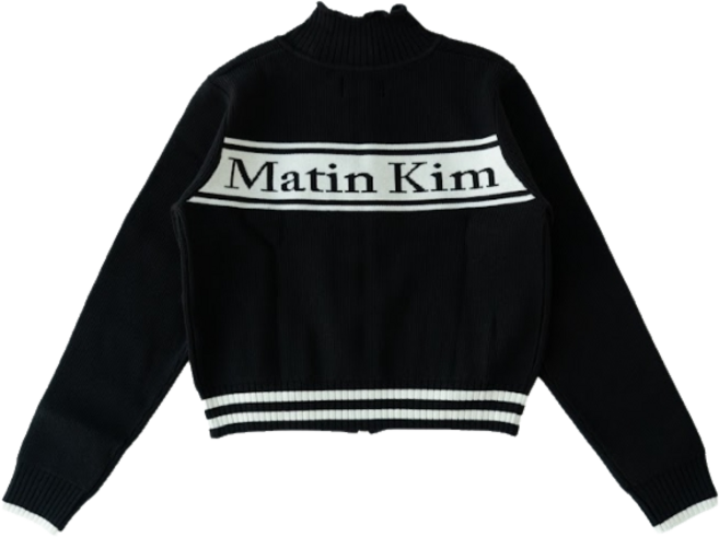 [국내배송] 마뗑킴 스펠 포인트 스트라이프 가디건 블랙 MK2500CD016V