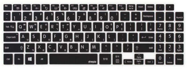 아트박스/파인피아 LG 그램15 15ZG95N 노트북 문자키스킨, 블랙, 1개