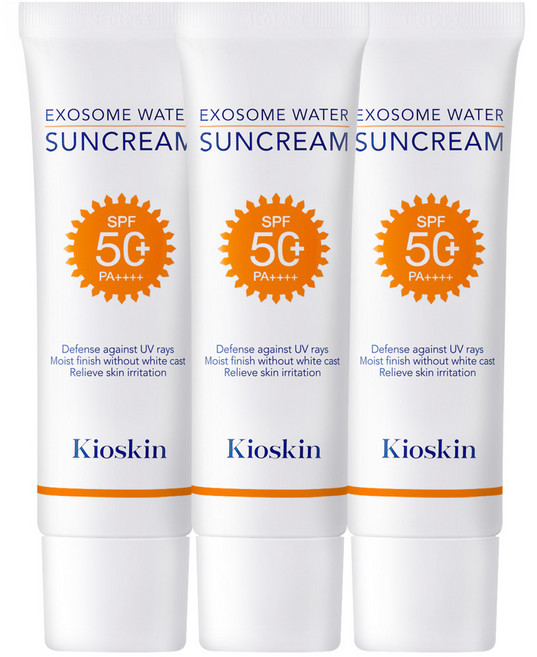 엑소좀 특허성분 모공개선 워터리 수분선크림 백탁없음 남녀공용 모공축소 데일리 무자극 SPF 50+ PA ++++, 3개, 50ml