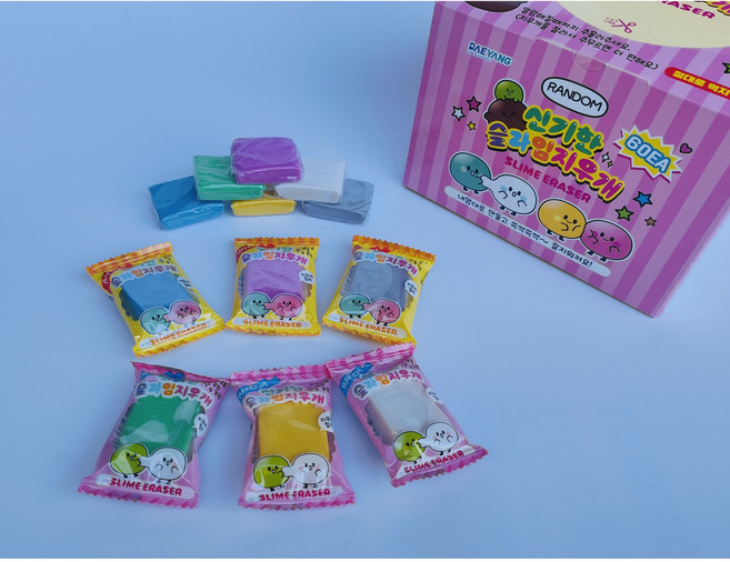 대양무역 신기한 슬라임 지우개 말랑이 촉감놀이 문구, 1개, 5g, 랜덤