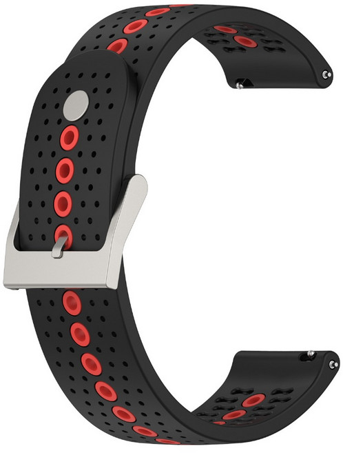 運動矽膠錶帶 適用華米 Amazfit Active 2 A2211 A2437 手錶 寬度20mm 雙色腕帶, 黑橘, 1個