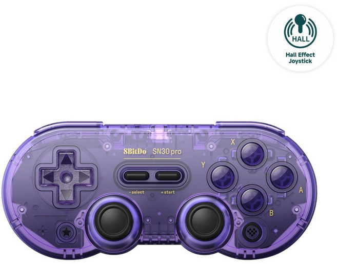 8BitDo SN30 Pro 藍牙遊戲手把 支援 Switch iPhone 體感震動, 1個, SN30 Pro 透紫色