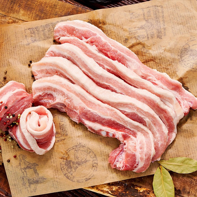 힐링미트 통삼겹살 2kg 비계적은 삼겹살 구이용 보쌈용 개별포장가능 절단가능, 1kg, 2개, 삼겹살 구이용 1cm