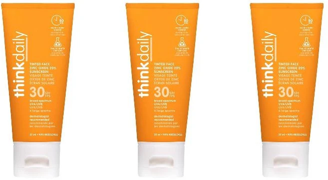 THINK 싱크데일리 틴티드 페이스 징크 20% 선스크린 SPF30 59ml 3팩 - 쿠팡
