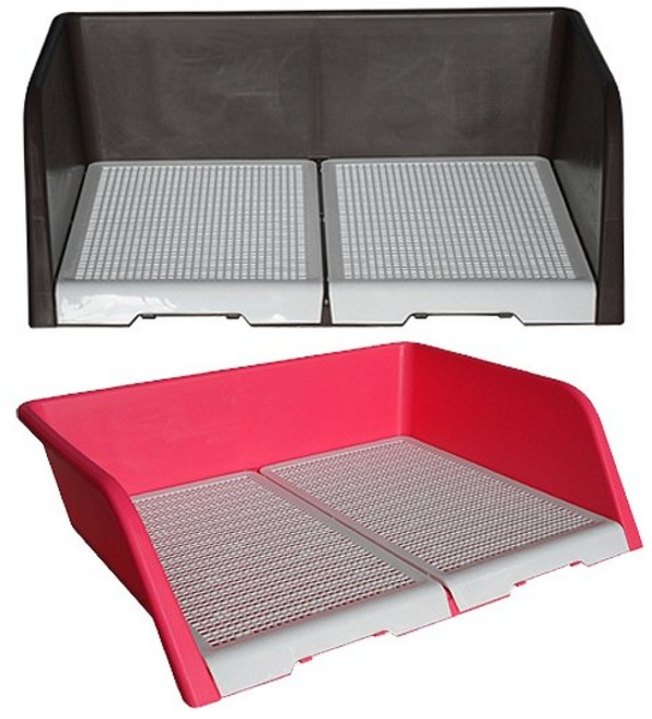 펫타임 대형 3면 배변판(AMT 380) 색상, 다크브라운, 1개