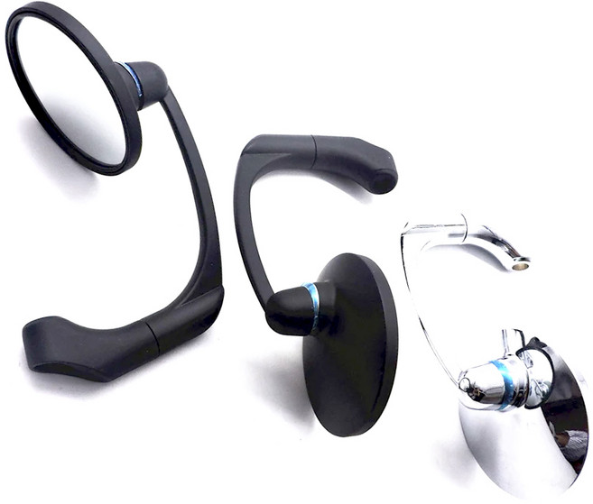 락모터스 오토바이 85mm 원형 사이드미러 좌우세트 클래식 바이크 거울 시야확보 슈퍼커브 스쿠터 호환용, 블랙, 1세트