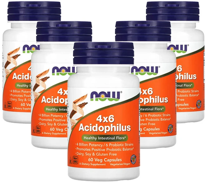 나우푸드 4x6 애시도필러스 베지캡슐 60정, 5개 - 쿠팡