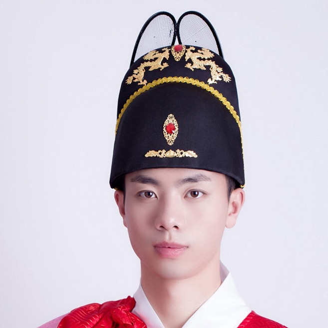 조선시대 임금 양반 머리 모자 관모 코스프레 갓 왕관, 1개, B. 고급형 용포 날개 선관