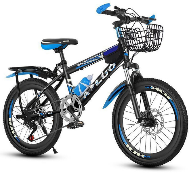 A+LLCO 兒童自行車, 1個, (避震碟剎+（變速黑藍）戰神版)24寸適應身高150/168厘米