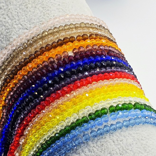 컬러 론델비즈 3mm 투명컬러 원석 목걸이 팔찌 반지 만들기 비즈부자재