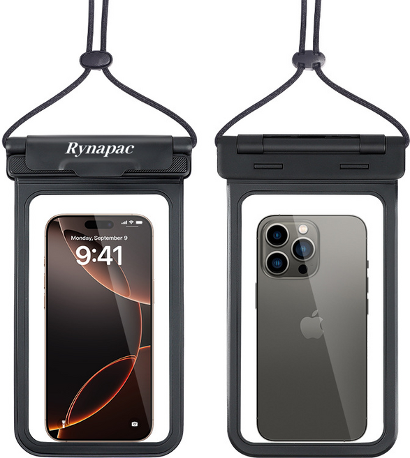 리나 워터파크 방수 가방 물놀이 수영장 핸드폰 방수팩1+1, 1세트, 블랙+블랙