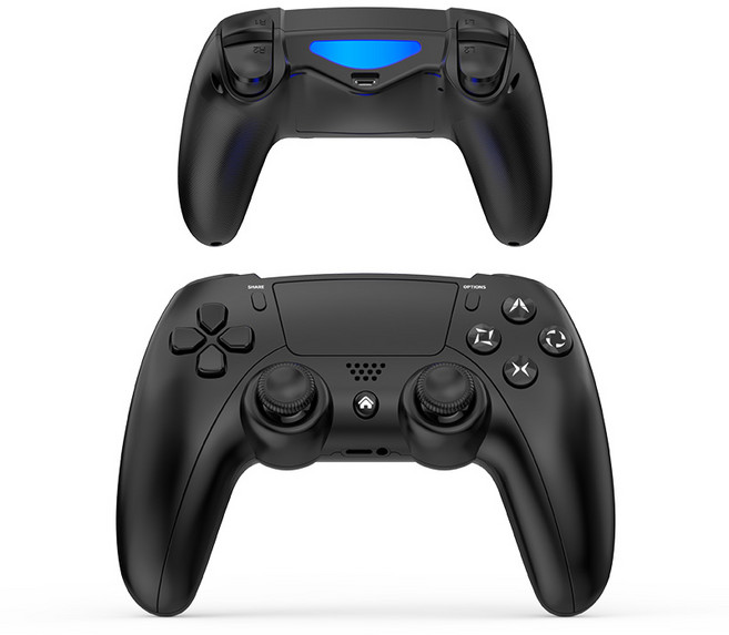 블루투스 호환 PS4/슬림/프로 무선 게임패드 PC용 듀얼 진동 조이스틱 iOS/안드로이드 지원, 1개, 검은색