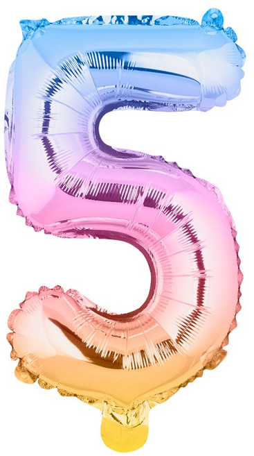 아트포유 그라데이션 은박 생일 파티 숫자 풍선 소형 40cm, 1개, 그라데이션 5