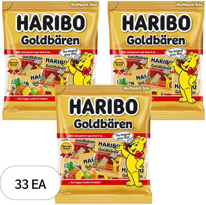 하리보 지퍼백 골드베렌 젤리, 250g, 33개