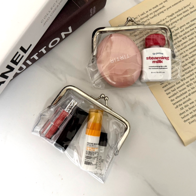 &story 연예인 최화* 립스틱 투명 똑딱이 지갑 2개