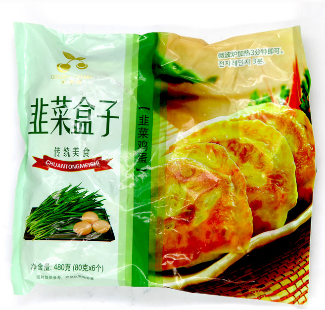 왕부정 중국식품 냉동 부추계란 군만두 납작만두 480g 6개입, 1개