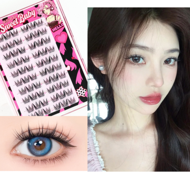 [NEW] 화려한 노글루 속눈썹 풀없이 붙이는 인조 속눈썹, 1개, A데이지