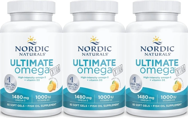Nordic Naturals 노르딕네추럴스 고흡수 얼티메이트 오메가 엑스트라 레몬, 60정, 3개 - 쿠팡