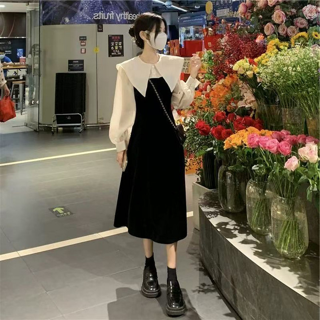 스타일닥터 원피스 빅사이즈 롱원피스 패션원피스 데일리룩 블랙여성원피스