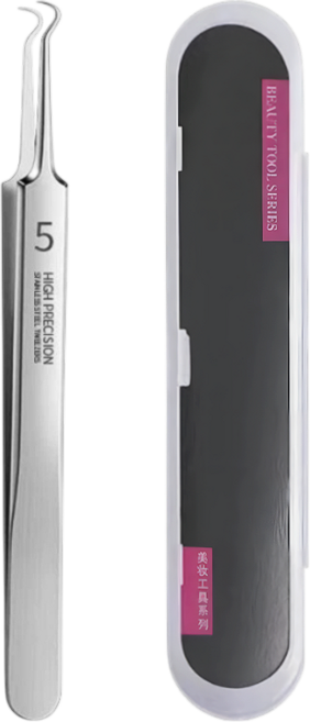 바라츠 정밀 피지 핀셋 블랙헤드 잡티 제거기, 갈고리핀셋, 1개, 갈고리핀셋