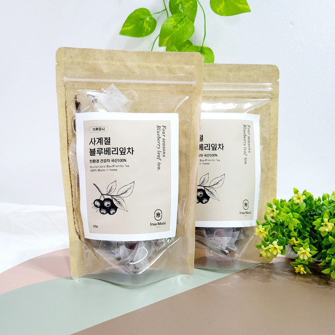 이루모니 블루베리잎차 눈에좋은 건강한 티백 꽃 차 TEA, 블루베리잎차(1gX20티백)2봉, 1g, 2세트, 20개입, 1g