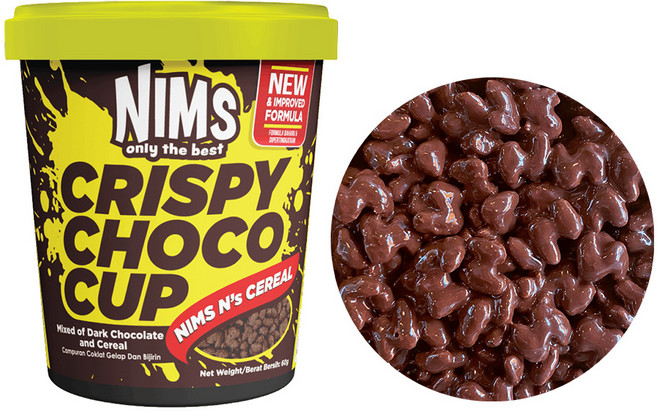 NIMS 크리스피 초코컵 씨리얼 미니컵, 60g, 2개