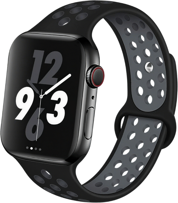 Fegwilde 애플워치 호환 실리콘 더블 컬러 실리콘 스포츠 스트랩 42/41/40/38/49/46/45/44mm 11 10 9 8 7 3 울트라1/2/3 SE1/2/3 밴드, 블랙+석탄블랙