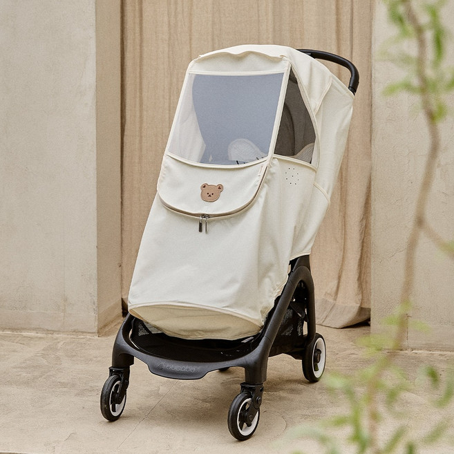 돗투돗 원패치 유모차 방풍 커버, 1개, 돗꼼(아이보리)