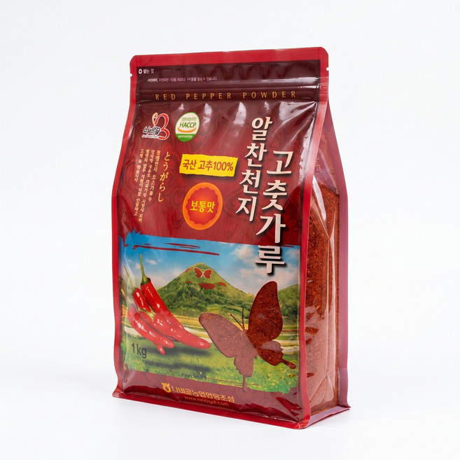 25년산 나비골농협 함평천지 고춧가루 1kg 국산100% 직영몰 (매운맛 보통맛), 1개