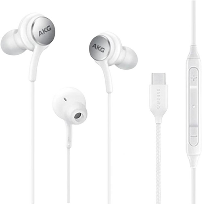 [HBG GLOBAL] 삼성전용 C타입 AKG 정품 스마트폰 유선이어폰 S20 S21 노트10 노트20 Z플립 안드로이드 갤럭시, 화이트