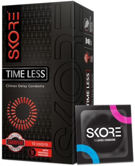 Skore Timeless Climax Delay | Dotted & Ribbed Condom 10 condoms, 1개