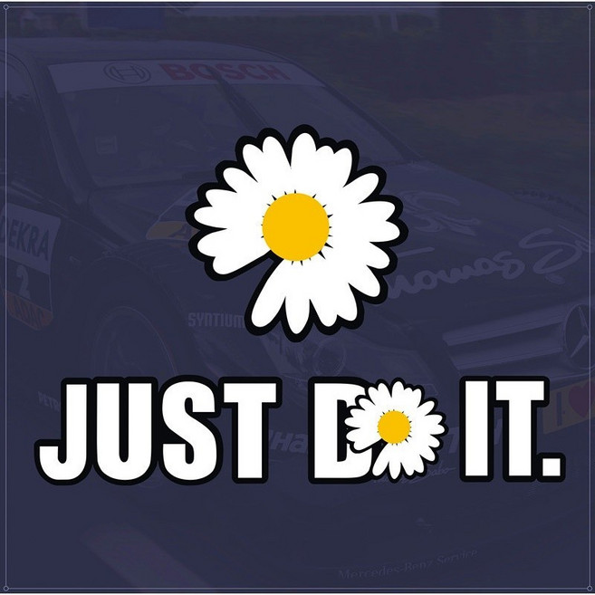 汽車貼紙 JUST DO IT 雛菊 反光 防水, D374 雛菊【大號20x20cm】, 1個