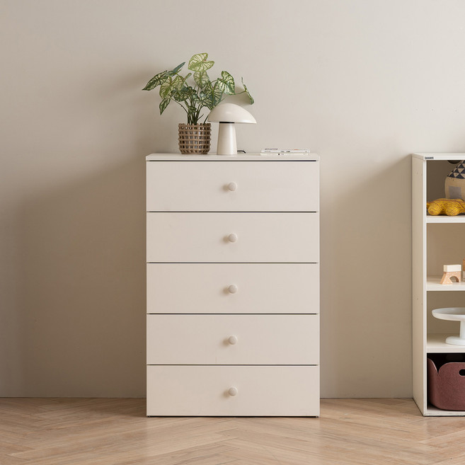 리바트 꼼므 키즈 5단 서랍장, 핑크