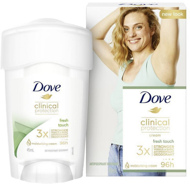 도브 여성 프레쉬 터치 발한억제 데오드란트 스틱 45ml Dove Women Clinical Protection Deodorant, 0, 1개, 45g