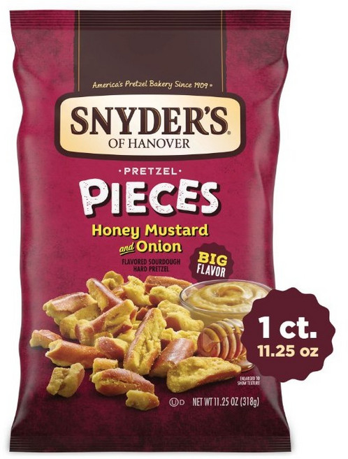 스나이더스 프레첼 허니 머스터드 & 어니언스 Snyder's Honey Mustard & Onion Pretzel Pieces, 318g, 1개