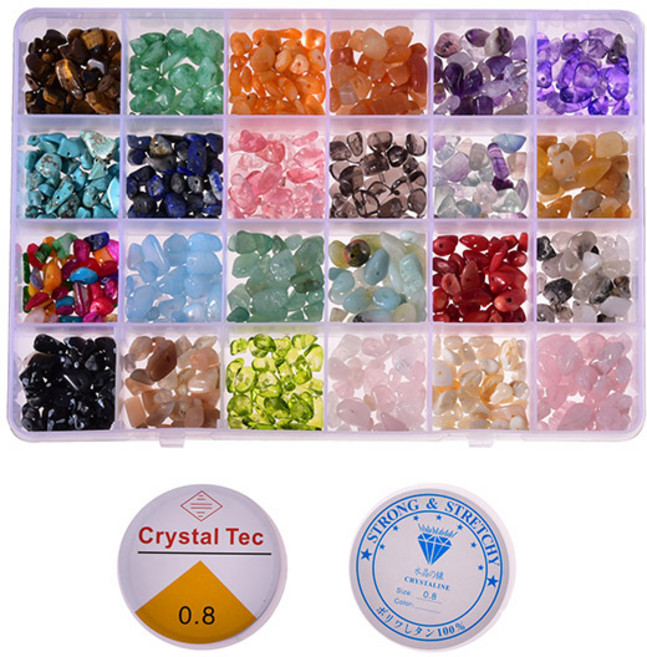 24칸 원석비즈세트 공예재료 팔찌만들기 악세사리 원석